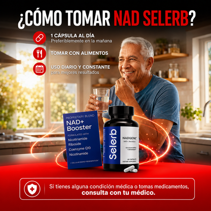 Selerb NAD+ 60 Cápsulas (Fórmula Premium de Vitalidad)