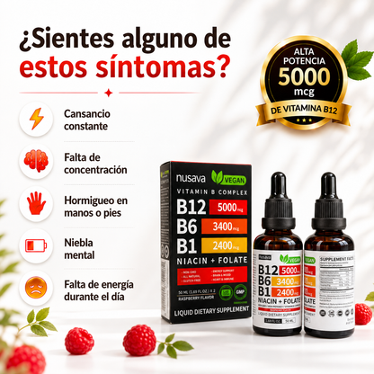 2 VITAMINA B12 EN GOTAS - ALTA POTENCIA 5000mcg