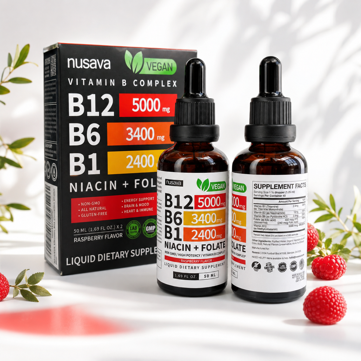 2 VITAMINA B12 EN GOTAS - ALTA POTENCIA 5000mcg