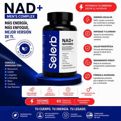 Selerb NAD+ 60 Cápsulas (Fórmula Premium de Vitalidad)